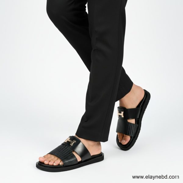 Premium Black Leather Sandals - Image 2