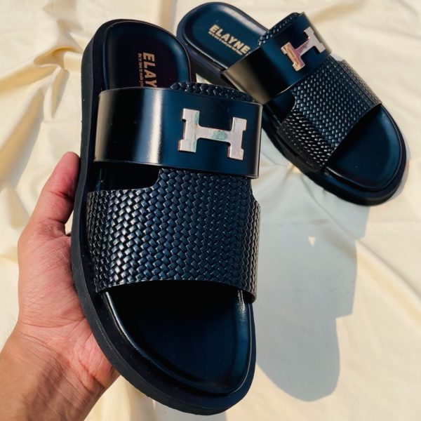 Premium Black Leather Sandals - Image 3