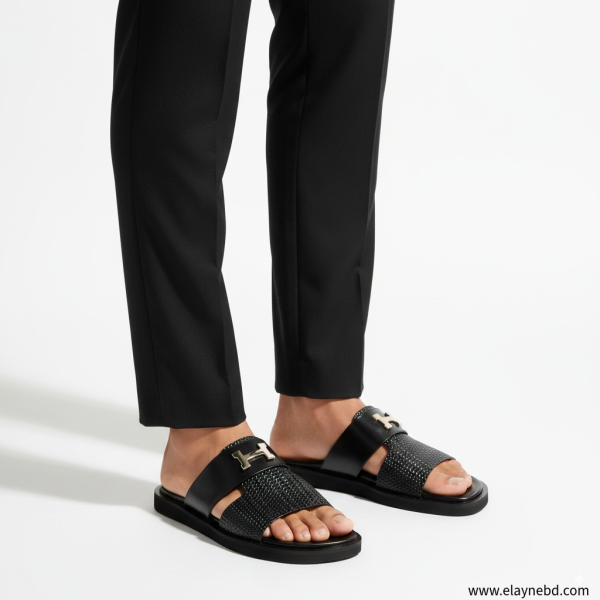 Premium Black Leather Sandals