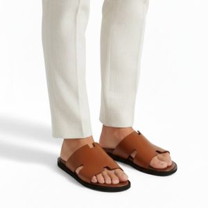 Premium Oran Sandals Classic H-Cut Leather Slides