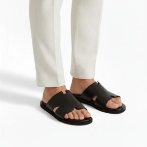 Premium Oran Sandals Classic H-Cut Leather Slides