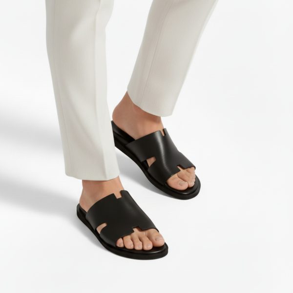 Premium Oran Sandals Classic H-Cut Leather Slides - Image 3